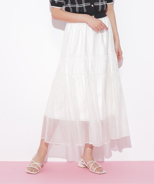 JILL by JILL STUART（ジルバイジルスチュアート）の「◇シアーシャイニーボリュームスカート（スカート・レディース・ホワイト/ブラック/ブラウン/ブルー・FREE）」の16枚目の写真