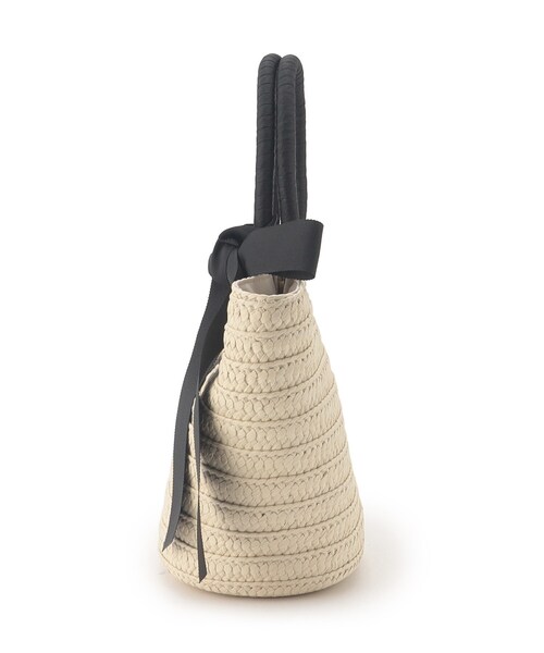 couture brooch（クチュールブローチ）の「リボンディティールかごトートバッグ（トートバッグ・レディース・ブラック/アイボリー・00）」の4枚目の写真