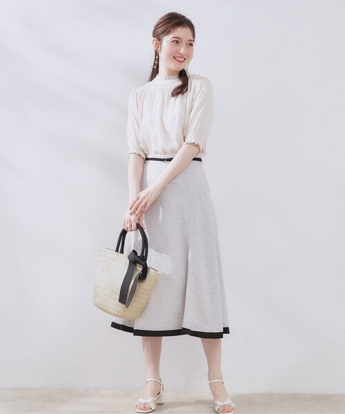 couture brooch（クチュールブローチ）の「リボンディティールかごトートバッグ（トートバッグ・レディース・ブラック/アイボリー・00）」の12枚目の写真