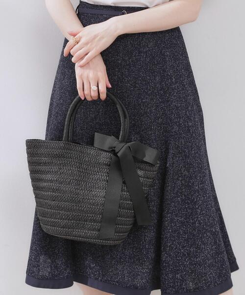 couture brooch（クチュールブローチ）の「リボンディティールかごトートバッグ（トートバッグ・レディース・ブラック/アイボリー・00）」の13枚目の写真