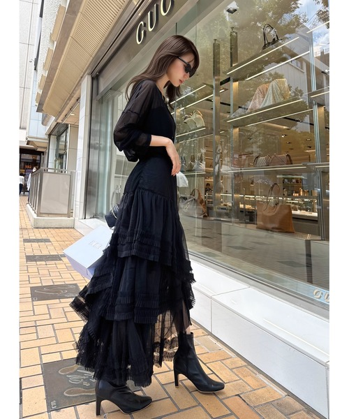極美品 msgm 3段フリル スカート 40 送料無料 レディース