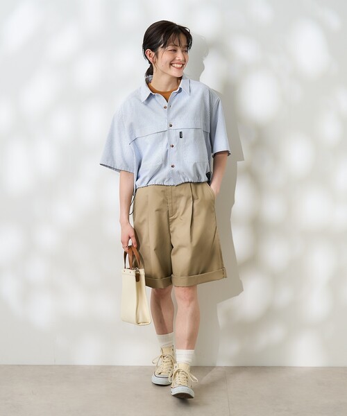 FREAK'S STORE（フリークスストア）の「Foxfire × FREAK'S STORE/フォックスファイヤー 別注 オックス フィッシングポケットショートスリーブシャツ（シャツ/ブラウス・レディース・その他13/サックスブルー/グレー・ﾌﾘ-）」の14枚目の写真