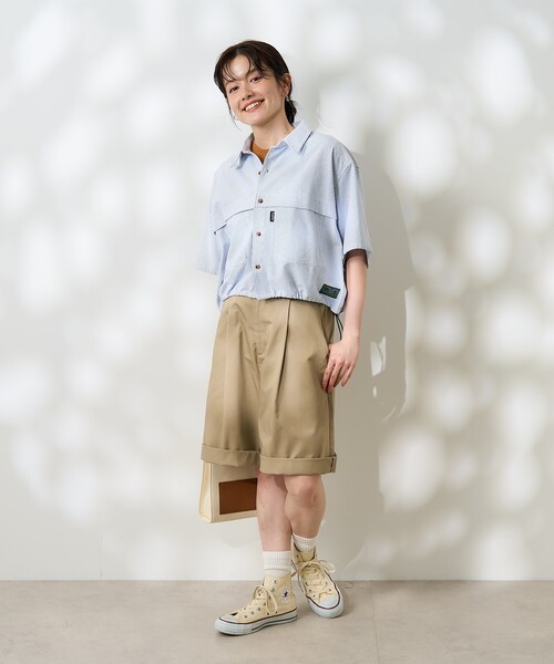 FREAK'S STORE（フリークスストア）の「Foxfire × FREAK'S STORE/フォックスファイヤー 別注 オックス フィッシングポケットショートスリーブシャツ（シャツ/ブラウス・レディース・その他13/サックスブルー/グレー・ﾌﾘ-）」の15枚目の写真