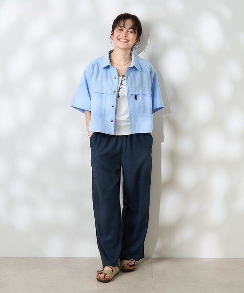 FREAK'S STORE（フリークスストア）の「Foxfire × FREAK'S STORE/フォックスファイヤー 別注 オックス フィッシングポケットショートスリーブシャツ（シャツ/ブラウス・レディース・その他13/サックスブルー/グレー・ﾌﾘ-）」の21枚目の写真