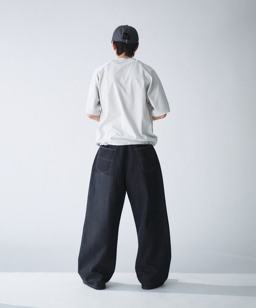 Adoon plain(アドーンプレーン)の「VINTAGE LIKE SHALLOW V-NECK DRAWCORD T-SHIRT / ビンテージライク浅VネックドローコードTシャツ(Tシャツ/カットソー・メンズ・グレー/ブラック/アイボリー・MEDIUM/LARGE)」の17枚目の写真