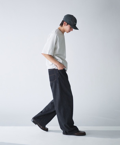 Adoon plain(アドーンプレーン)の「VINTAGE LIKE SHALLOW V-NECK DRAWCORD T-SHIRT / ビンテージライク浅VネックドローコードTシャツ(Tシャツ/カットソー・メンズ・グレー/ブラック/アイボリー・MEDIUM/LARGE)」の18枚目の写真