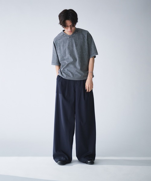 Adoon plain(アドーンプレーン)の「VINTAGE LIKE SHALLOW V-NECK DRAWCORD T-SHIRT / ビンテージライク浅VネックドローコードTシャツ(Tシャツ/カットソー・メンズ・グレー/ブラック/アイボリー・MEDIUM/LARGE)」の22枚目の写真