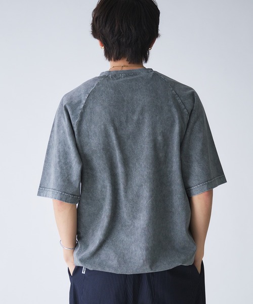 Adoon plain(アドーンプレーン)の「VINTAGE LIKE SHALLOW V-NECK DRAWCORD T-SHIRT / ビンテージライク浅VネックドローコードTシャツ(Tシャツ/カットソー・メンズ・グレー/ブラック/アイボリー・MEDIUM/LARGE)」の11枚目の写真