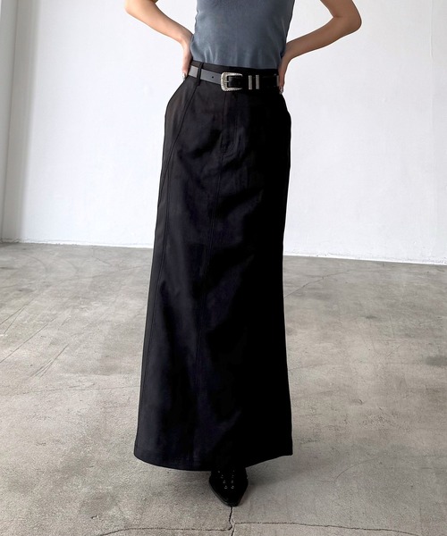 PAGEBOY（ページボーイ）の「スモークプリントナロースカート（スカート・レディース・チャコールグレー/ホワイト系その他4/ブラック・FREE）」の3枚目の写真