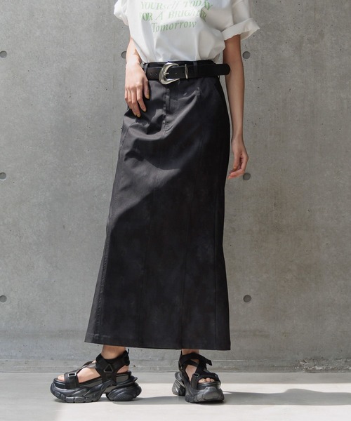 PAGEBOY（ページボーイ）の「スモークプリントナロースカート（スカート・レディース・チャコールグレー/ホワイト系その他4/ブラック・FREE）」の9枚目の写真