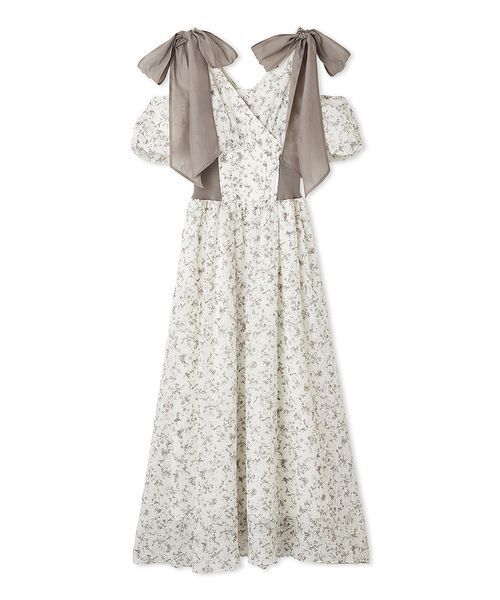 [新品] SNIDEL HOME ショルダーリボンワンピース スナイデル SNIDEL ショルダーリボンワンピース （FLOWER
