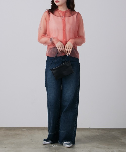 LE CIEL BLEU(ルシェルブルー)の「LE CIEL BLEU/ルシェルブルー Sheer Layered Cardigan シアーレイヤードカーディガン(カーディガン/ボレロ・レディース・ピンク・36)」の15枚目の写真