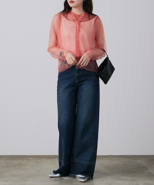 LE CIEL BLEU(ルシェルブルー)の「LE CIEL BLEU/ルシェルブルー Sheer Layered Cardigan シアーレイヤードカーディガン(カーディガン/ボレロ・レディース・ピンク・36)」の16枚目の写真