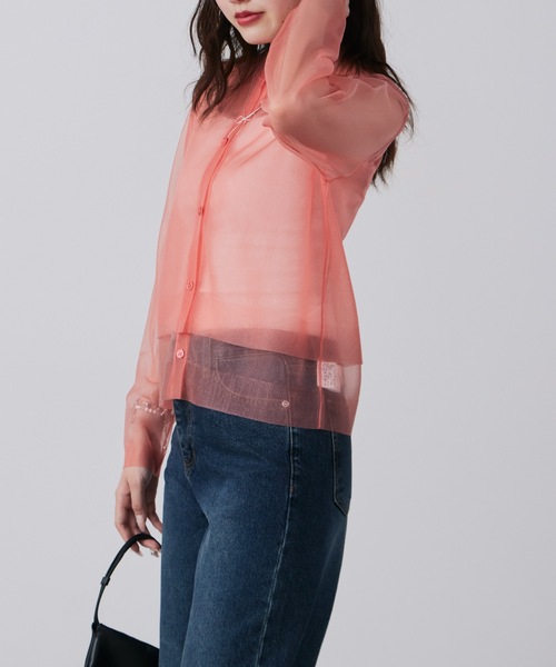 LE CIEL BLEU(ルシェルブルー)の「LE CIEL BLEU/ルシェルブルー Sheer Layered Cardigan シアーレイヤードカーディガン(カーディガン/ボレロ・レディース・ピンク・36)」の10枚目の写真