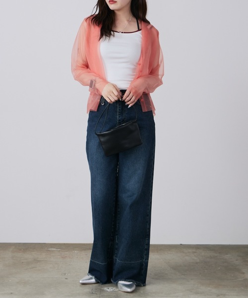 LE CIEL BLEU(ルシェルブルー)の「LE CIEL BLEU/ルシェルブルー Sheer Layered Cardigan シアーレイヤードカーディガン(カーディガン/ボレロ・レディース・ピンク・36)」の17枚目の写真