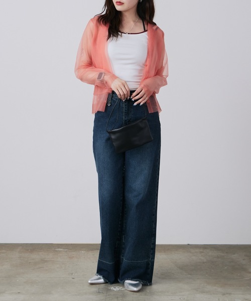 LE CIEL BLEU(ルシェルブルー)の「LE CIEL BLEU/ルシェルブルー Sheer Layered Cardigan シアーレイヤードカーディガン(カーディガン/ボレロ・レディース・ピンク・36)」の18枚目の写真