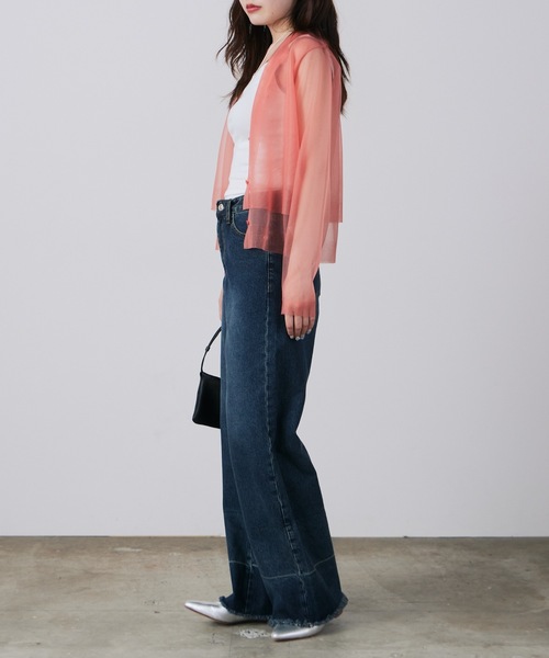 LE CIEL BLEU(ルシェルブルー)の「LE CIEL BLEU/ルシェルブルー Sheer Layered Cardigan シアーレイヤードカーディガン(カーディガン/ボレロ・レディース・ピンク・36)」の19枚目の写真
