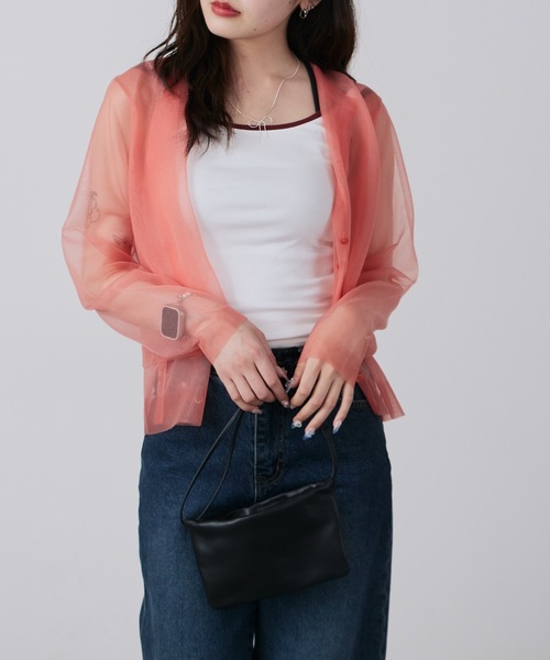 LE CIEL BLEU(ルシェルブルー)の「LE CIEL BLEU/ルシェルブルー Sheer Layered Cardigan シアーレイヤードカーディガン(カーディガン/ボレロ・レディース・ピンク・36)」の11枚目の写真