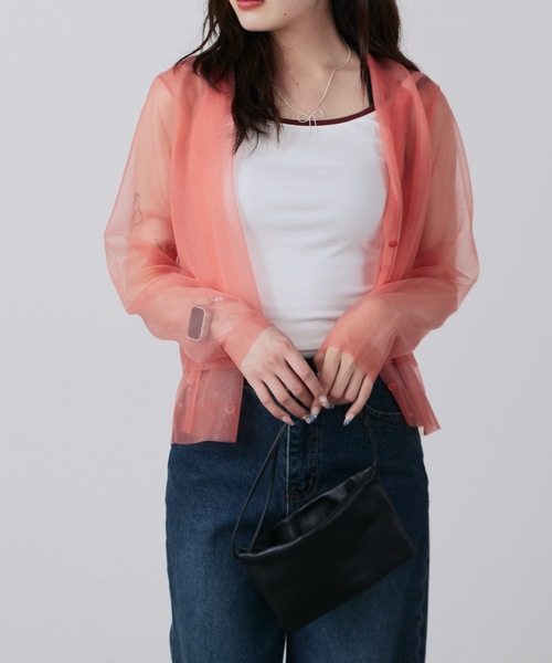 LE CIEL BLEU(ルシェルブルー)の「LE CIEL BLEU/ルシェルブルー Sheer Layered Cardigan シアーレイヤードカーディガン(カーディガン/ボレロ・レディース・ピンク・36)」の12枚目の写真