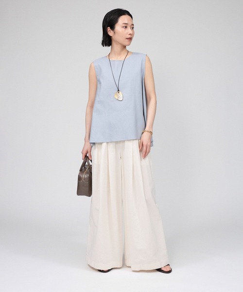 BABYLONE(バビロン)の「リネンレーヨンストレッチブラウス(シャツ/ブラウス・レディース・ベージュ/ブラック/サックスブルー・フリー)」の9枚目の写真