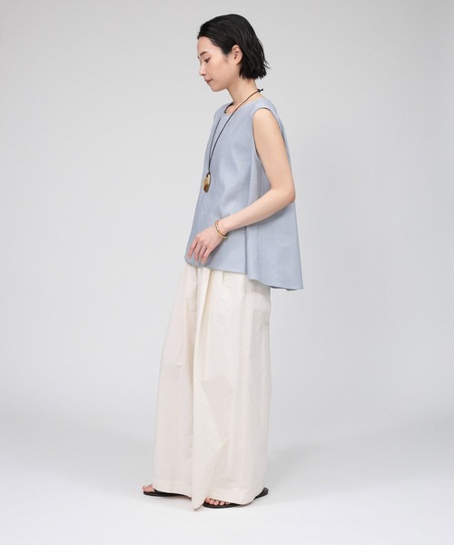 BABYLONE(バビロン)の「リネンレーヨンストレッチブラウス(シャツ/ブラウス・レディース・ベージュ/ブラック/サックスブルー・フリー)」の13枚目の写真