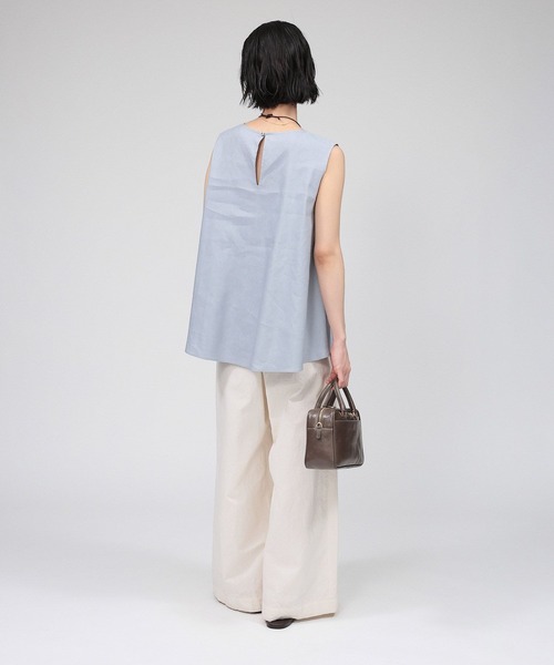 BABYLONE(バビロン)の「リネンレーヨンストレッチブラウス(シャツ/ブラウス・レディース・ベージュ/ブラック/サックスブルー・フリー)」の14枚目の写真