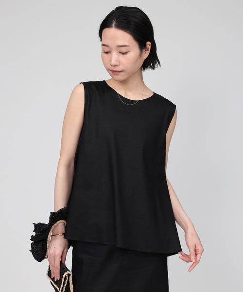 BABYLONE(バビロン)の「リネンレーヨンストレッチブラウス(シャツ/ブラウス・レディース・ベージュ/ブラック/サックスブルー・フリー)」の15枚目の写真