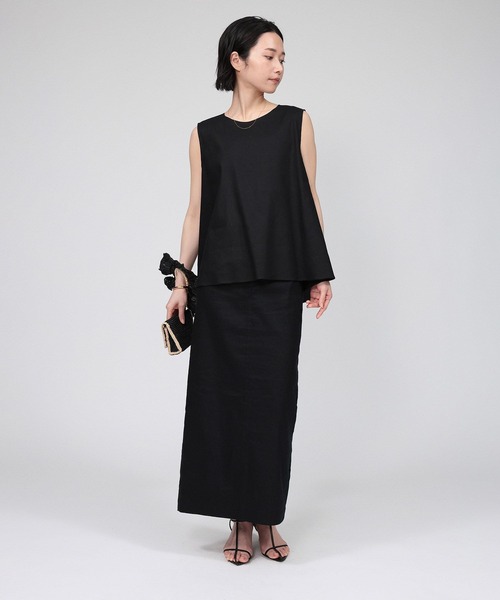 BABYLONE(バビロン)の「リネンレーヨンストレッチブラウス(シャツ/ブラウス・レディース・ベージュ/ブラック/サックスブルー・フリー)」の18枚目の写真