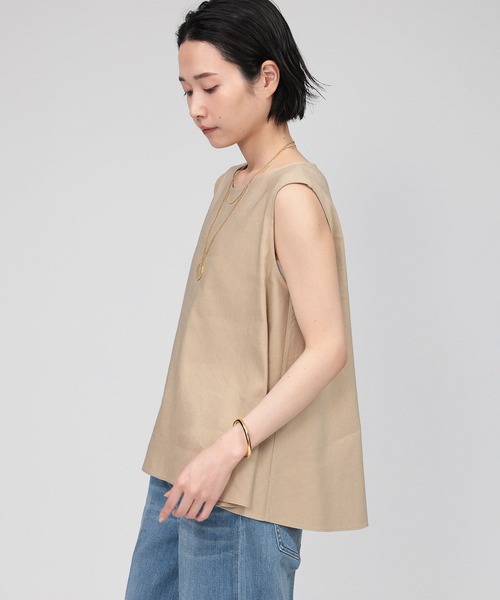 BABYLONE(バビロン)の「リネンレーヨンストレッチブラウス(シャツ/ブラウス・レディース・ベージュ/ブラック/サックスブルー・フリー)」の5枚目の写真