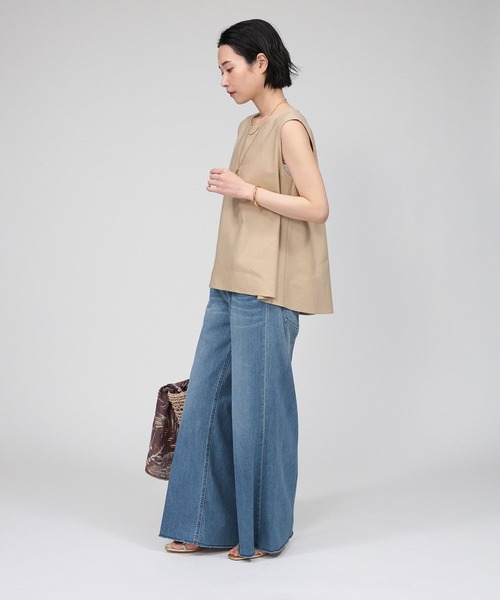 BABYLONE(バビロン)の「リネンレーヨンストレッチブラウス(シャツ/ブラウス・レディース・ベージュ/ブラック/サックスブルー・フリー)」の7枚目の写真