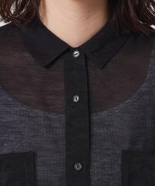 ITS'DEMO（イッツデモ）の「【手洗い可】シアーショート丈シャツ（シャツ/ブラウス・レディース・ブルー/ブラック/オフホワイト/キャメル・00）」の10枚目の写真