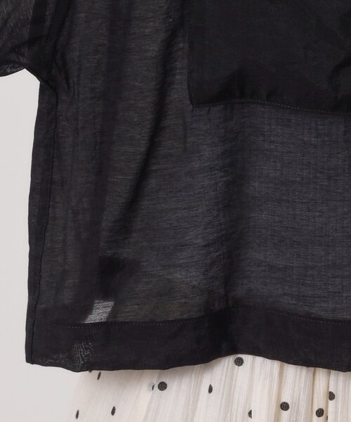 ITS'DEMO（イッツデモ）の「【手洗い可】シアーショート丈シャツ（シャツ/ブラウス・レディース・ブルー/ブラック/オフホワイト/キャメル・00）」の12枚目の写真