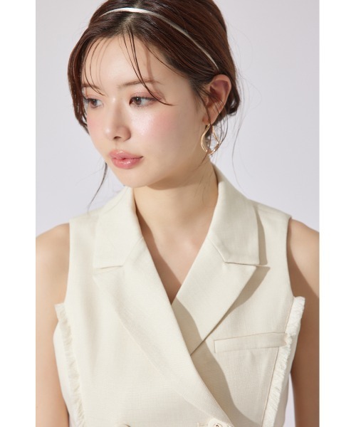 ベスト ジレ 「AKB48千葉恵里さん・水島美結さん着用」テーラードベスト セットアップ 夏服 ノースリーブトップス レディース AKB48千葉恵里さん・水島美結さん着用】テーラードベスト