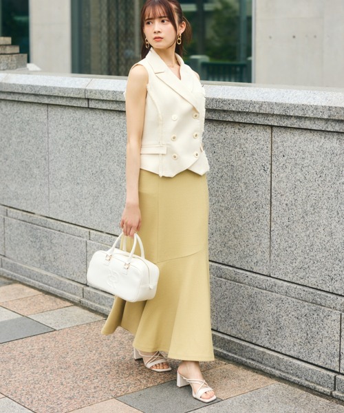 ベスト ジレ 「AKB48千葉恵里さん・水島美結さん着用」テーラードベスト セットアップ 夏服 ノースリーブトップス レディース AKB48千葉恵里さん・水島美結さん着用】テーラードベスト