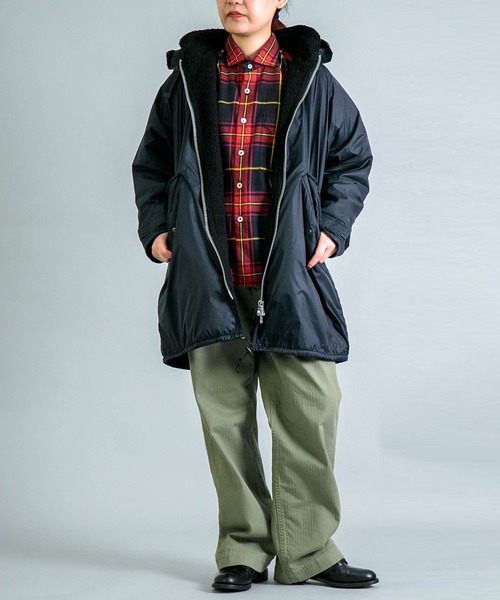 OMNIGOD（オムニゴッド）の「[OMNIGOD womens / オムニゴッド] コットンギャバチェック スプレッドカラーシャツ（シャツ/ブラウス・レディース・レッド系その他/グリーン系その他・0）」の5枚目の写真
