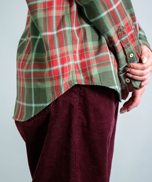 OMNIGOD（オムニゴッド）の「[OMNIGOD womens / オムニゴッド] コットンギャバチェック スプレッドカラーシャツ（シャツ/ブラウス・レディース・レッド系その他/グリーン系その他・0）」の12枚目の写真