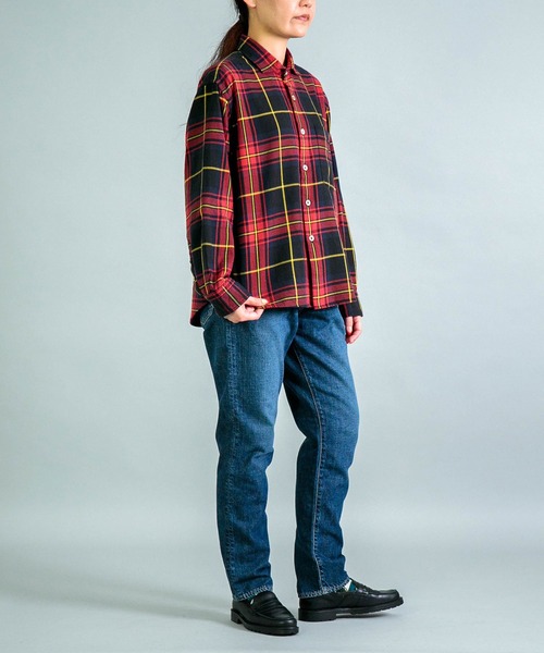 OMNIGOD（オムニゴッド）の「[OMNIGOD womens / オムニゴッド] コットンギャバチェック スプレッドカラーシャツ（シャツ/ブラウス・レディース・レッド系その他/グリーン系その他・0）」の19枚目の写真
