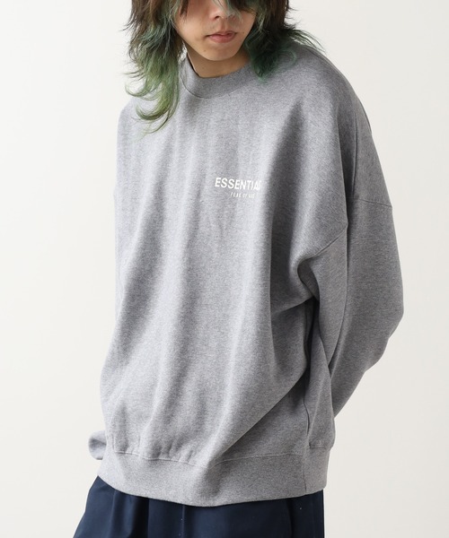 FOG ESSENTIALS(エフオージーエッセンシャルズ)の「FOG ESSENTIALS/エッセンシャルズ FOG 1POINT LOGO CREW SWEAT ロゴ トレーナー/ロゴ スウェット トレーナー 裏起毛 ワンポイント ロゴ オーバーサイズ(スウェット・メンズ・ミント/ヘザーグレー・M/L/XL)」の5枚目の写真