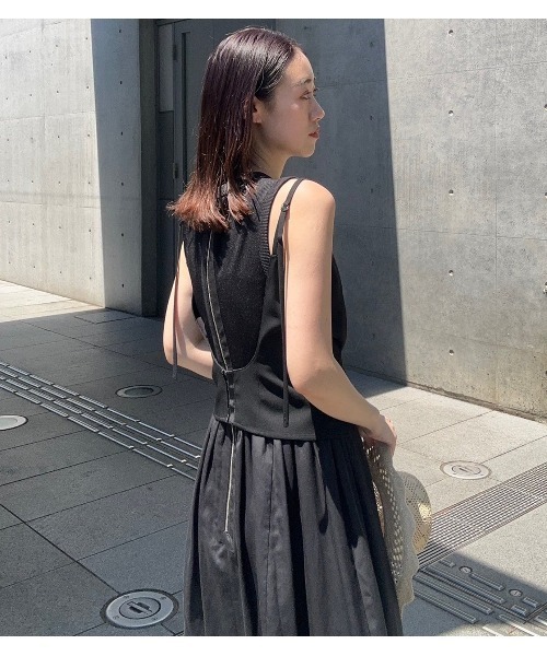 LE CIEL BLEU(ルシェルブルー)の「Bi-Material Fit and Flare Dress / バイマテリアルフィットアンドフレアドレス(ワンピース・レディース・ネイビー/ブラック/カーキ・36/38)」の20枚目の写真