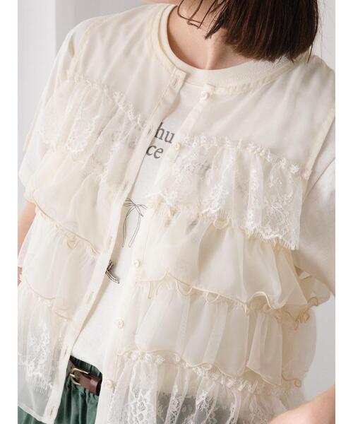 Samansa Mos2（サマンサ モスモス）の「異素材フリルベスト（ベスト・レディース・キナリ/ブラック/ベージュ・F）」の22枚目の写真