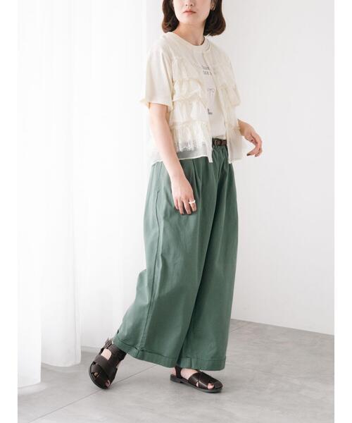 Samansa Mos2（サマンサ モスモス）の「異素材フリルベスト（ベスト・レディース・キナリ/ブラック/ベージュ・F）」の12枚目の写真