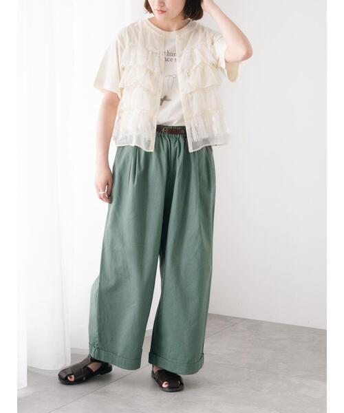 Samansa Mos2（サマンサ モスモス）の「異素材フリルベスト（ベスト・レディース・キナリ/ブラック/ベージュ・F）」の13枚目の写真