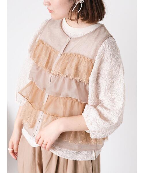 Samansa Mos2（サマンサ モスモス）の「異素材フリルベスト（ベスト・レディース・キナリ/ブラック/ベージュ・F）」の15枚目の写真