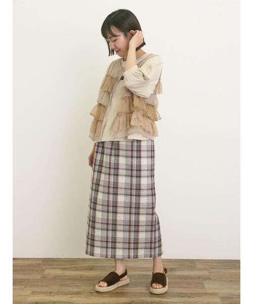 Samansa Mos2（サマンサ モスモス）の「異素材フリルベスト（ベスト・レディース・キナリ/ブラック/ベージュ・F）」の17枚目の写真