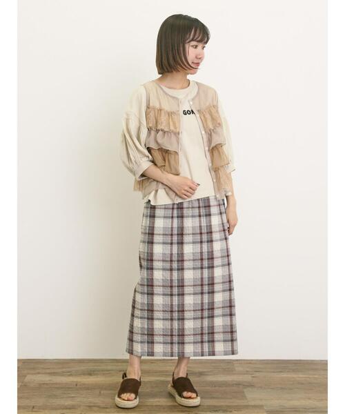 Samansa Mos2（サマンサ モスモス）の「異素材フリルベスト（ベスト・レディース・キナリ/ブラック/ベージュ・F）」の18枚目の写真