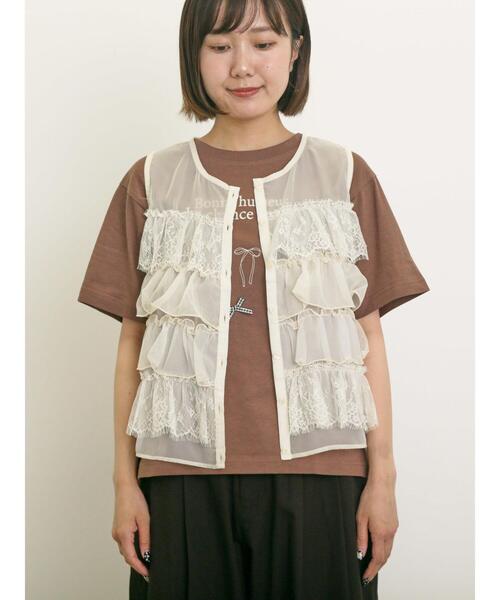 Samansa Mos2（サマンサ モスモス）の「異素材フリルベスト（ベスト・レディース・キナリ/ブラック/ベージュ・F）」の19枚目の写真