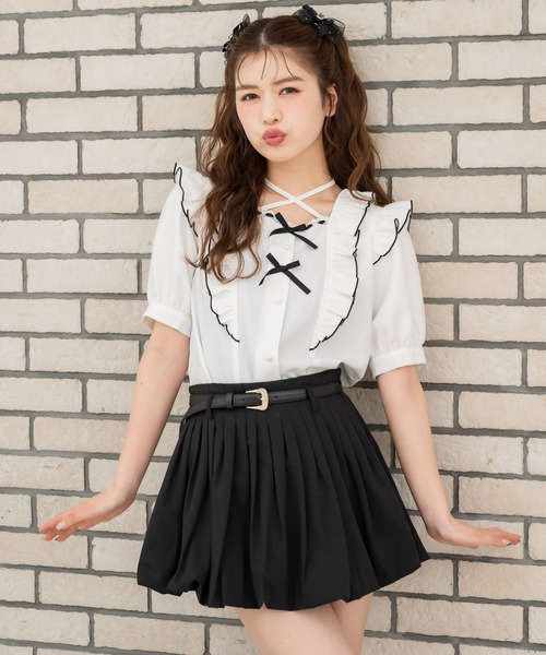 couture BY ROJITA(クチュールバイロジータ)の「ベルト付きバルーンスカパン(スカート・レディース・ブラック/グレー・FREE)」の9枚目の写真