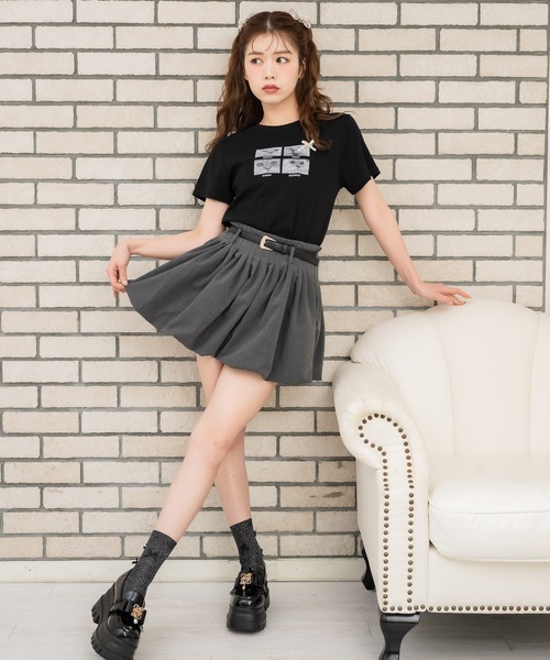 couture BY ROJITA(クチュールバイロジータ)の「ベルト付きバルーンスカパン(スカート・レディース・ブラック/グレー・FREE)」の11枚目の写真