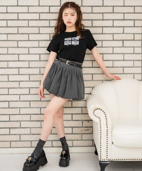 couture BY ROJITA(クチュールバイロジータ)の「ベルト付きバルーンスカパン(スカート・レディース・ブラック/グレー・FREE)」の12枚目の写真