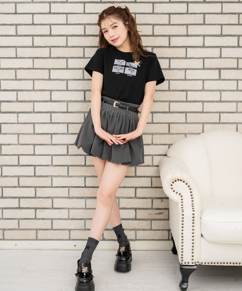couture BY ROJITA(クチュールバイロジータ)の「ベルト付きバルーンスカパン(スカート・レディース・ブラック/グレー・FREE)」の13枚目の写真
